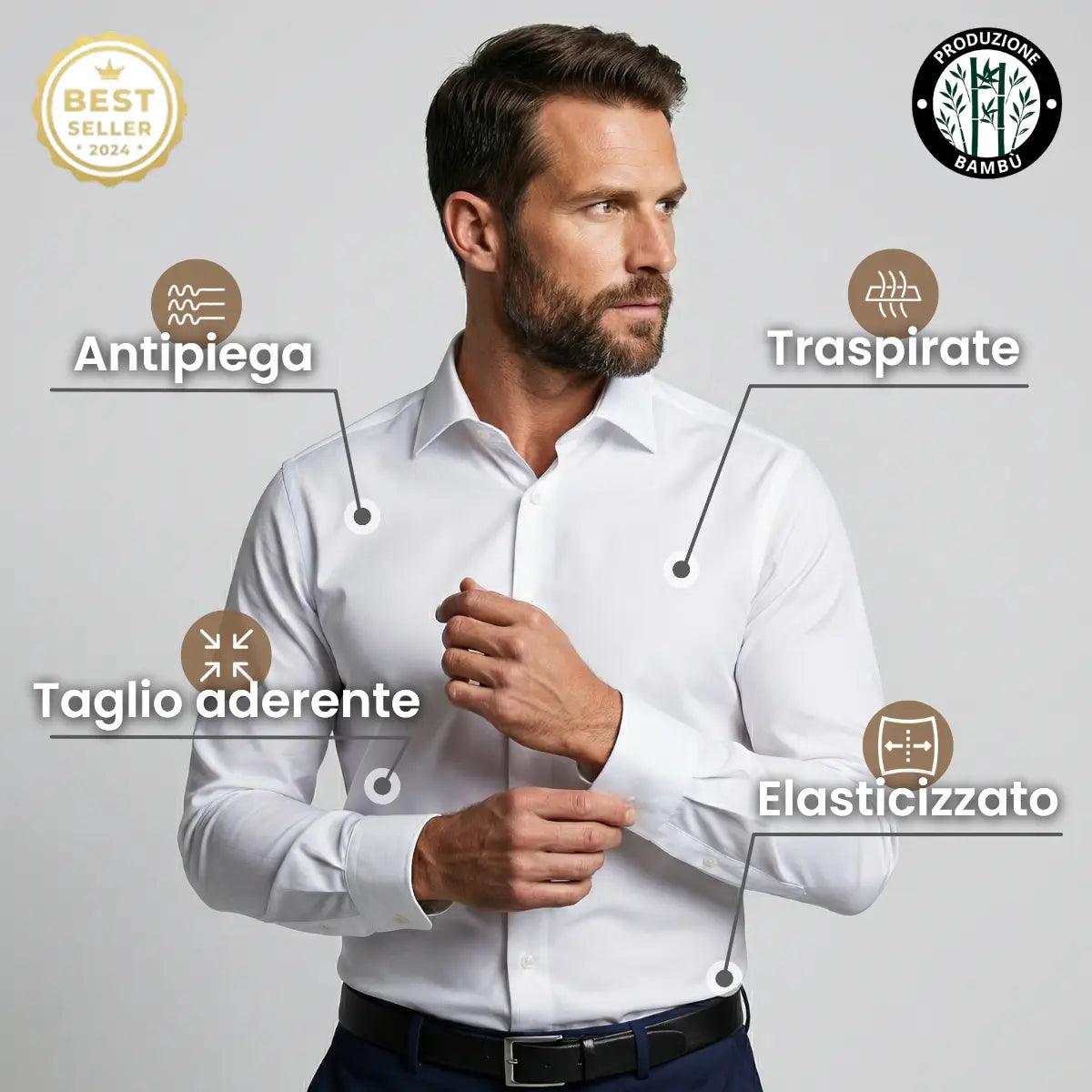 ARIAT Thor – Camicia Aderente Uomo A Quadri – Tessuto Popeline – Maniche Lunghe – Vestibilità Comoda