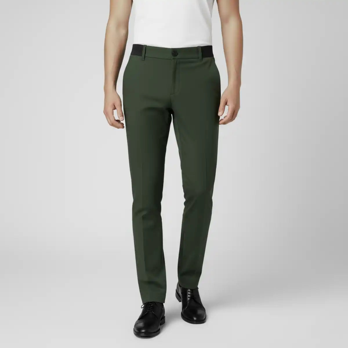 Pinocchietto in twill di cotone elasticizzato MILITARE Pinocchietto in twill di cotone elasticizzato MILITARE